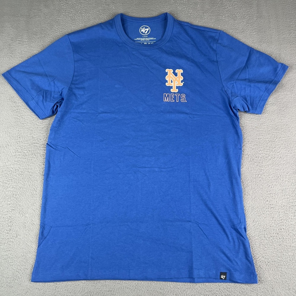 New York Mets Shirt Mens Large Blue MLB Baseball '47 Tee T-Shirt Short Sleeve